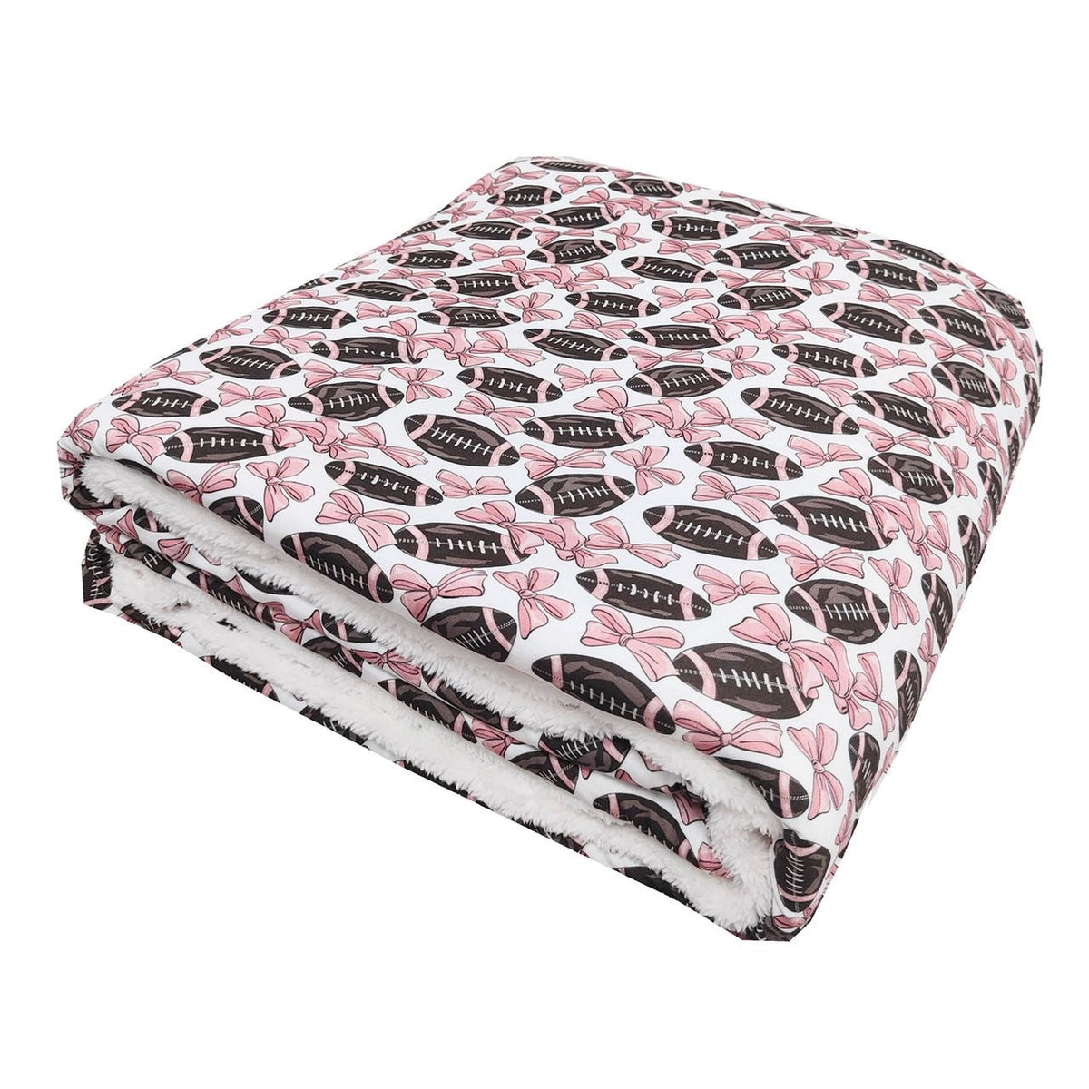Bows & Touchdowns Fuzzy Bamboo Blanket