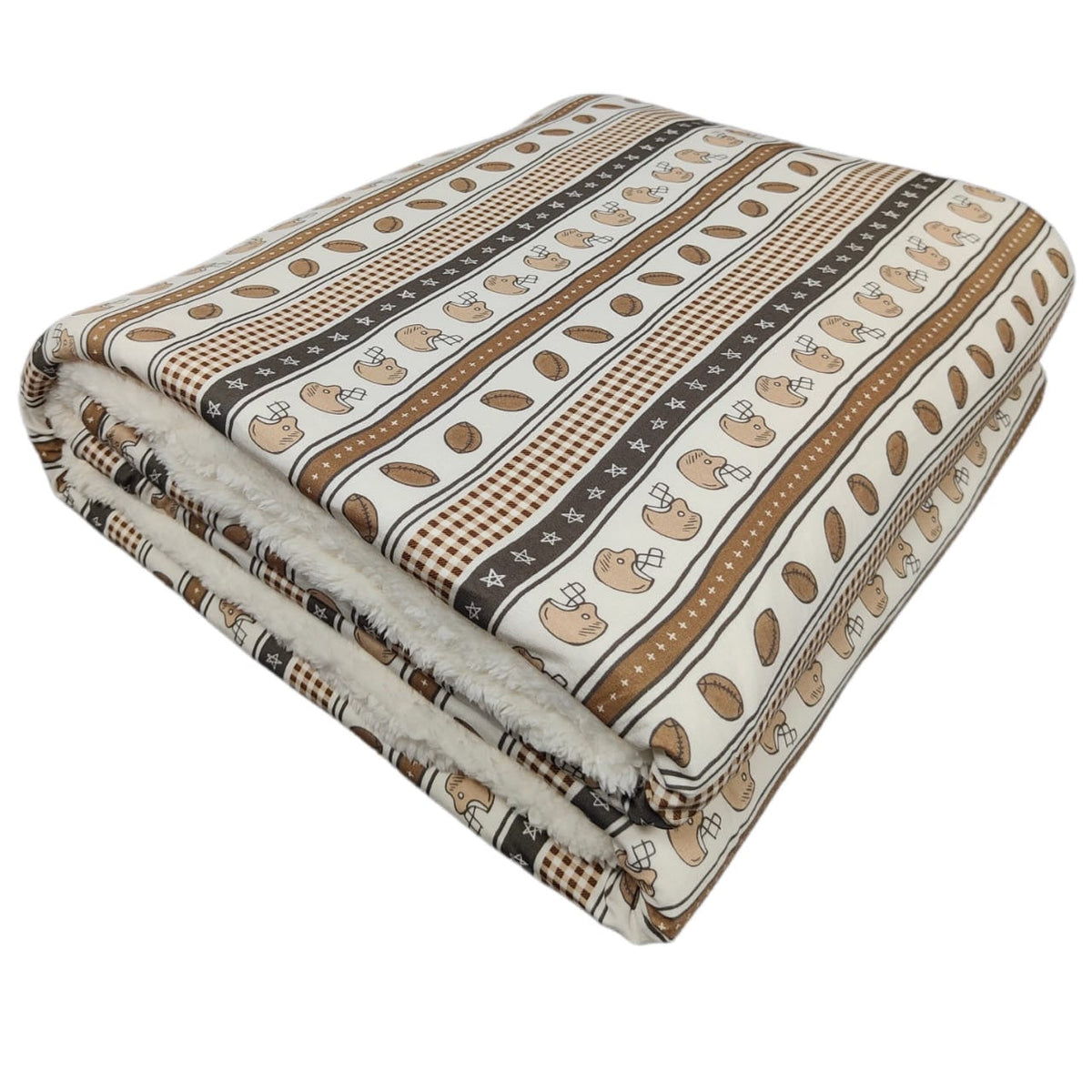 Touchdown Stripe Fuzzy Bamboo Blanket