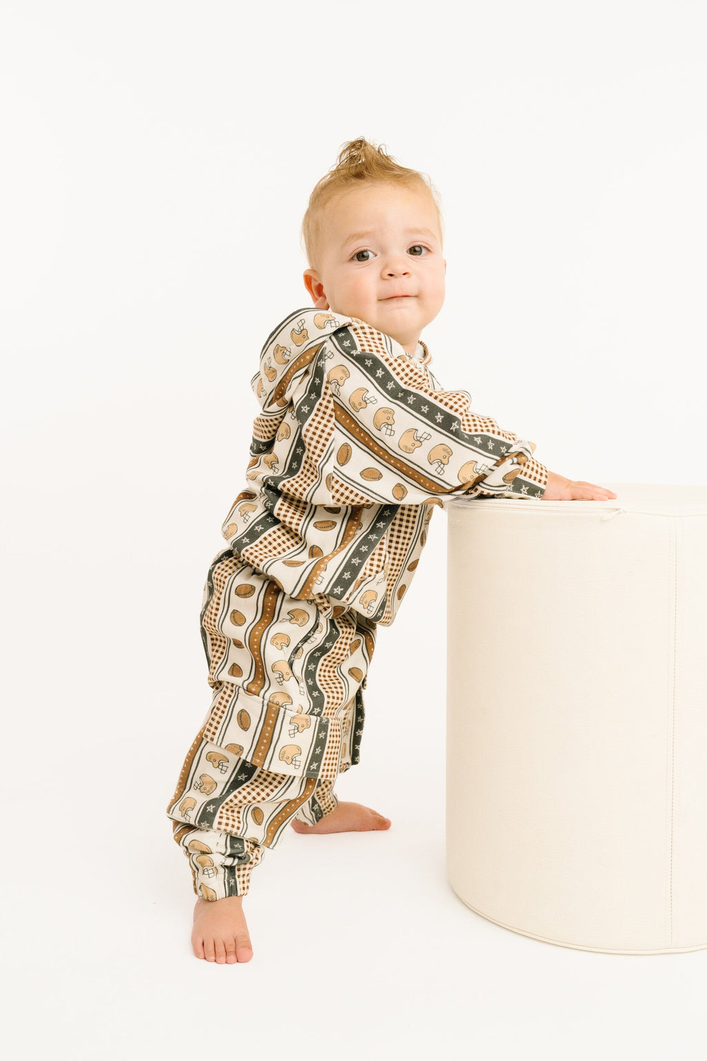 Touchdown Stripe Cargo Hoodie Set