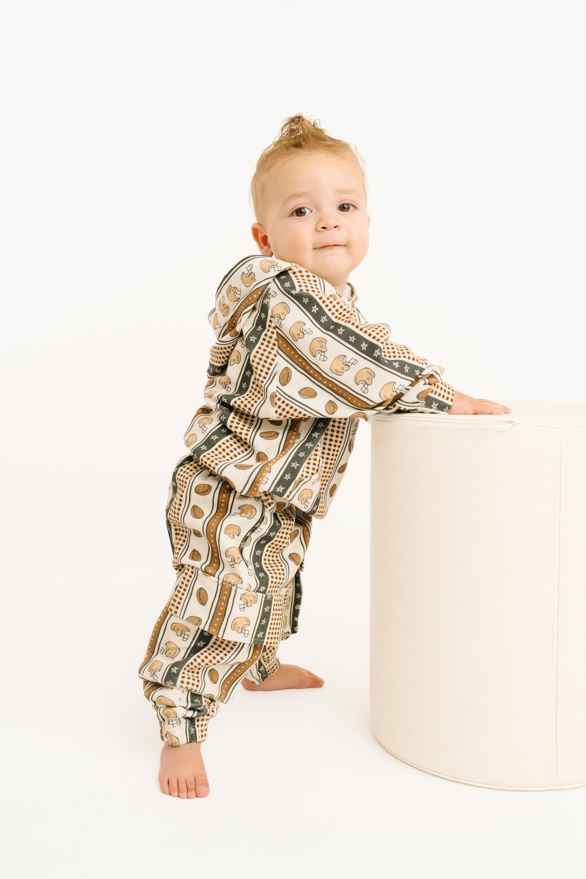Touchdown Stripe Cargo Hoodie Set