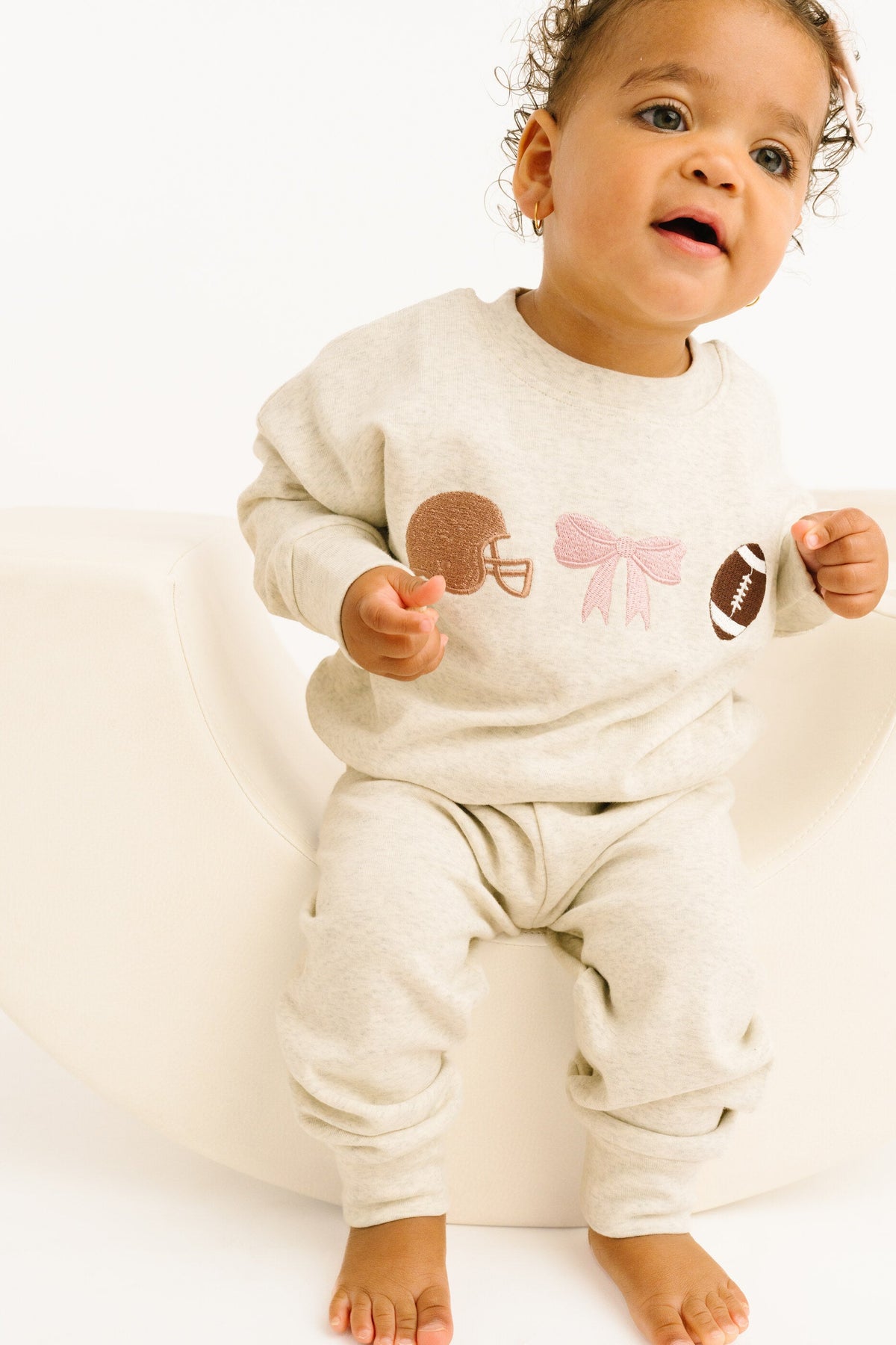 Touchdown Bow Embroidered Crewneck Set