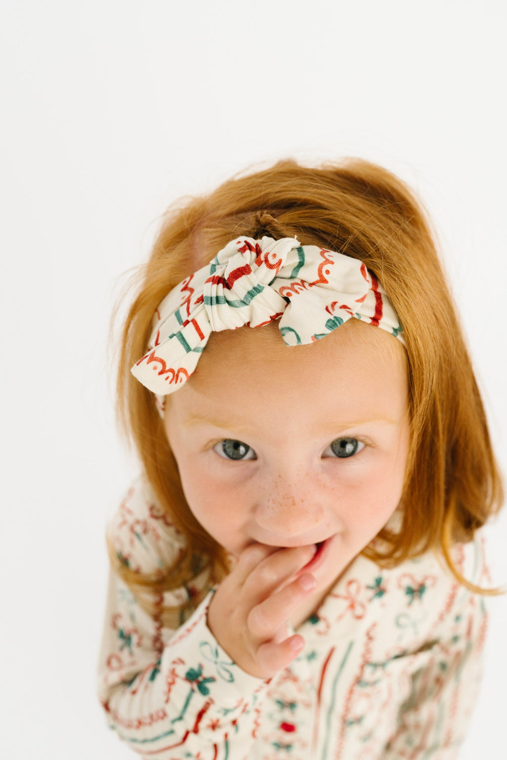 Christmas Dainty Bow Kid Long Sleeve Bamboo Button Up Set