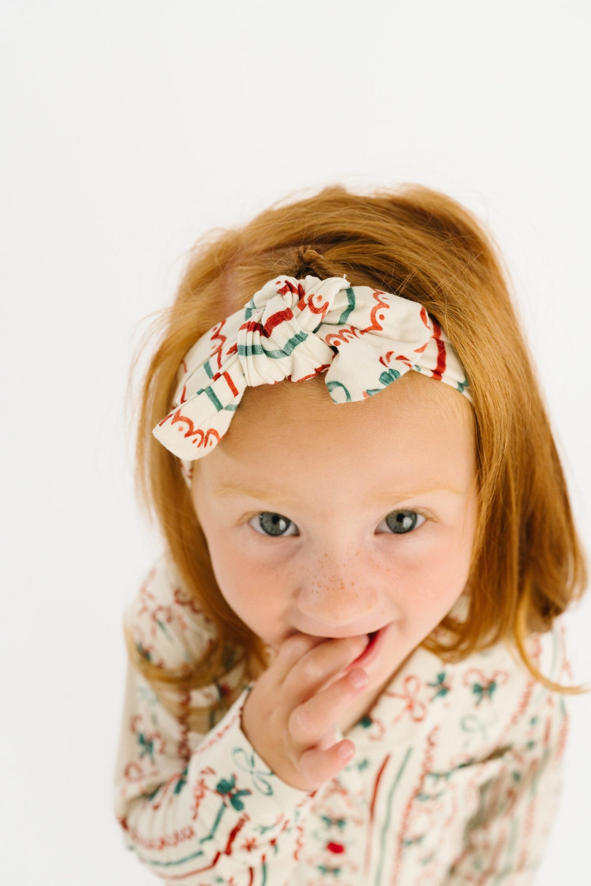 Christmas Dainty Bow Kid Long Sleeve Bamboo Button Up Set
