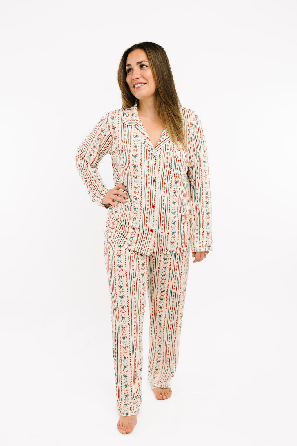 Christmas Dainty Bows Women's Bamboo Pajamas