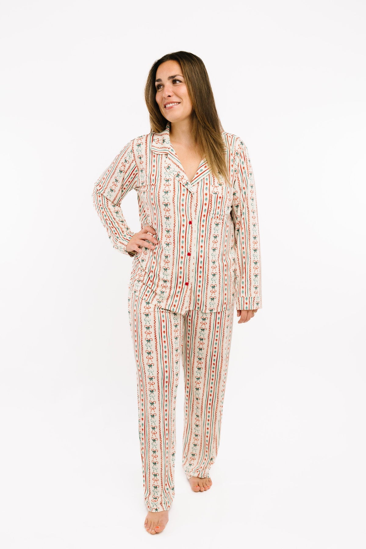 Christmas Dainty Bows Women's Bamboo Pajamas