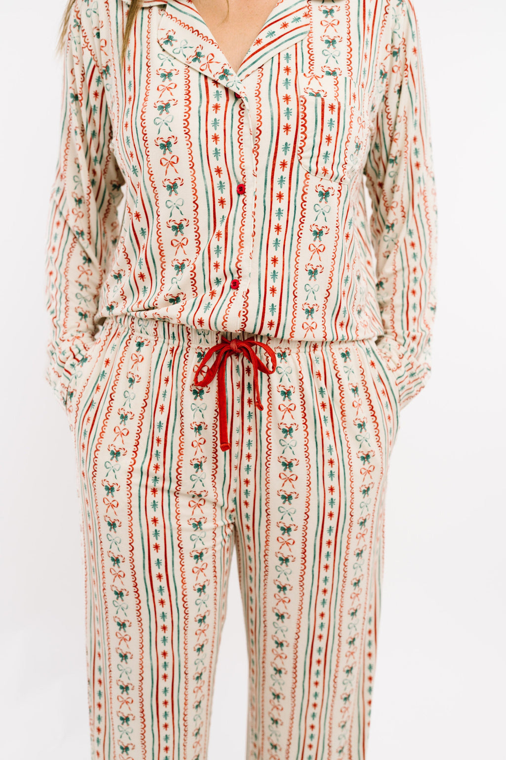 Christmas Dainty Bows Women's Bamboo Pajamas