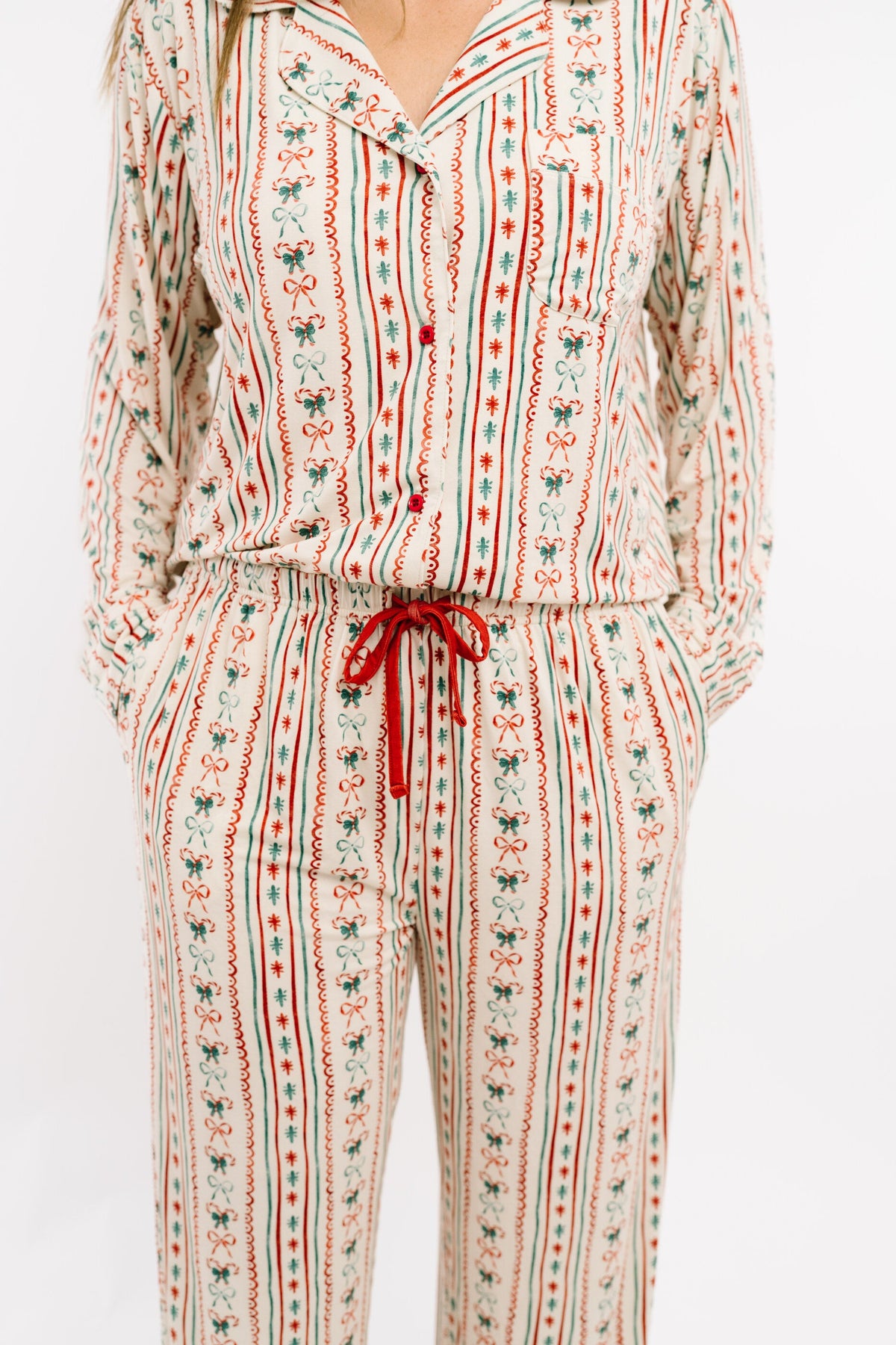 Christmas Dainty Bows Women's Bamboo Pajamas