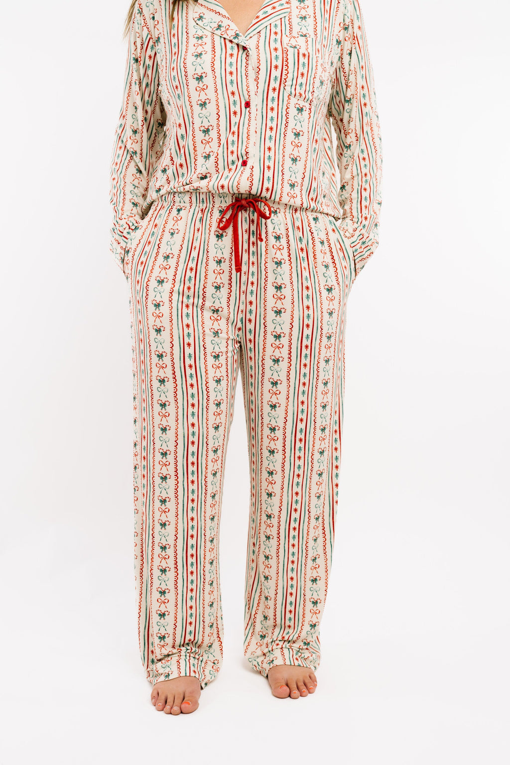 Christmas Dainty Bows Women's Bamboo Pajamas
