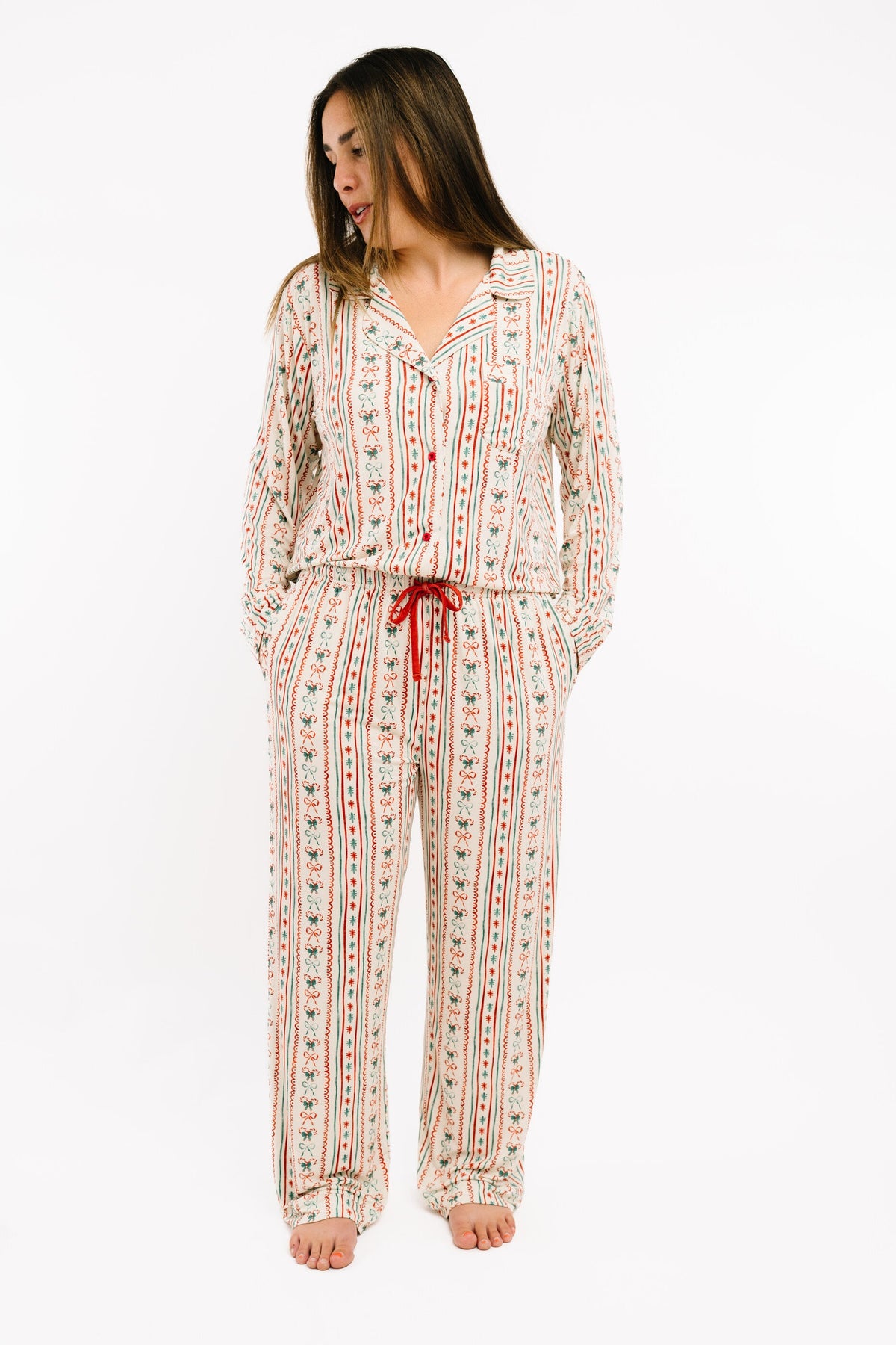Christmas Dainty Bows Women's Bamboo Pajamas