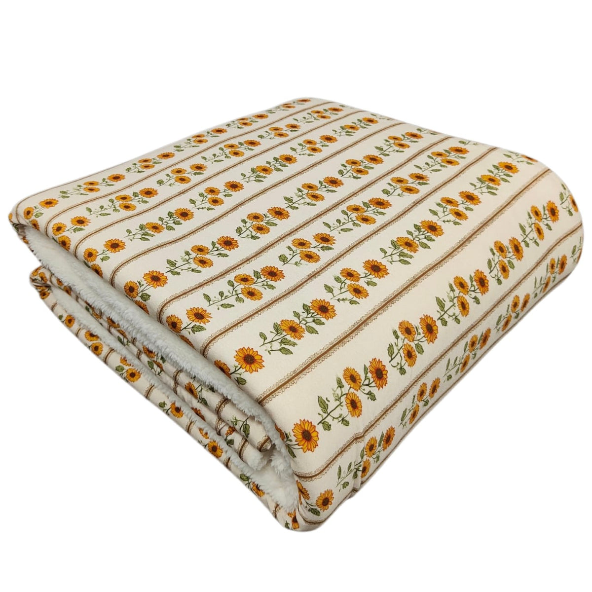 Sunflower Stripe Fuzzy Bamboo Blanket